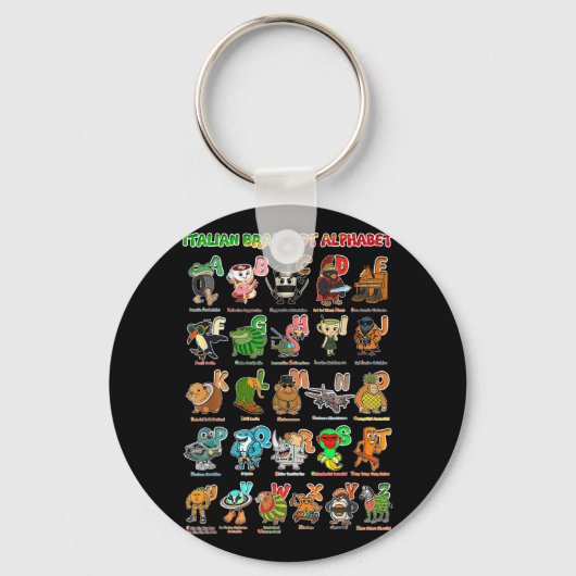 イタリアン脳腐イタリアン病おもしろいミーム キーホルダー (正面)