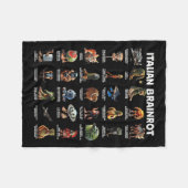 イタリアン脳腐イタリアン病おもしろいミームT-s フリースブランケット (正面(横))