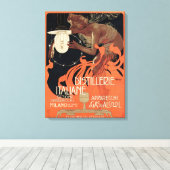 イタリアン蒸留所ヴィンテージアールヌーボー酒 キャンバスプリント (インサイチュ (ウッドフロア))