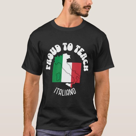 イタリアン言語の誇りを持ったITALIANOへ教えの先生 Tシャツ (正面)