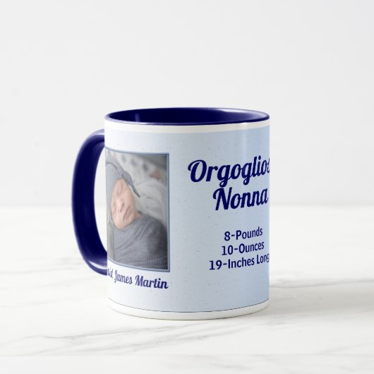 イタリアン誇りを持ったBaby Blue 2枚の写真 マグカップ (正面左)