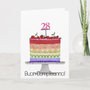 イタリアン誕生日レインボーカラーカップケーキカード カード