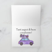 イタリアン誕生日レトロフィアット500 カード (内部)