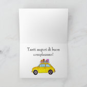 イタリアン誕生日レトロフィアット500 カード (内部)