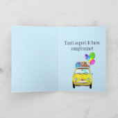 イタリアン誕生日レトロFiat 500カード カード (内部)