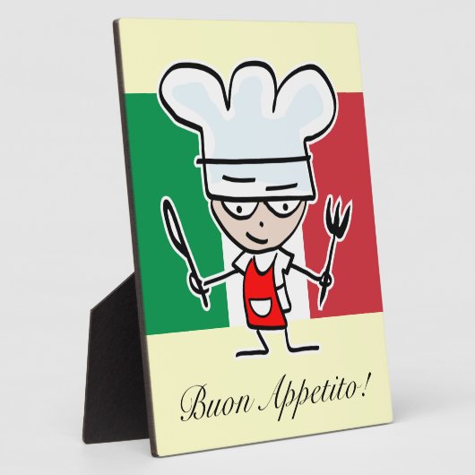 イタリアン調理師漫画とデコおもしろいギフト フォトプラーク (側面)