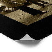 イタリアン通りシーンsepiaとブラックのポスタープリント ポスター (角)