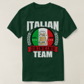 イタリアン飲みチームおもしろいイタリア国旗のビールパーティー Tシャツ (デザイン正面)