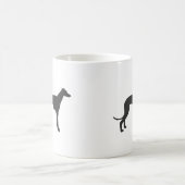 イタリアン黒のGreyhoundシルエット コーヒーマグカップ (中央)