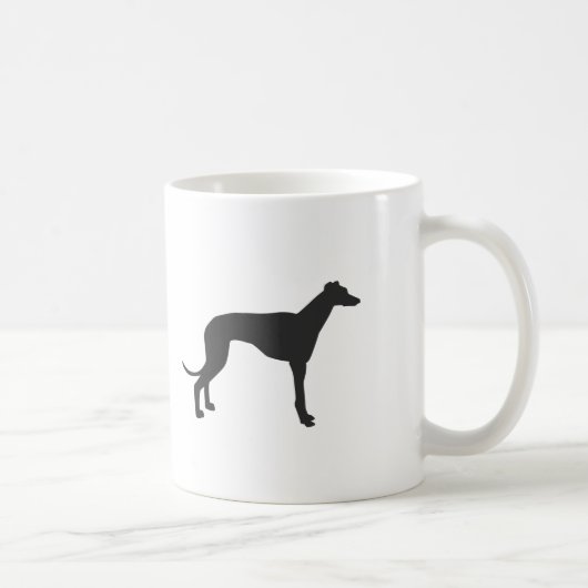 イタリアン黒のGreyhoundシルエット コーヒーマグカップ (右)