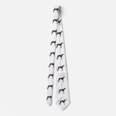 イタリアン黒のGreyhoundシルエット ネクタイ (裏面)