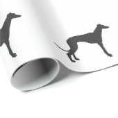 イタリアン黒のGreyhoundシルエット ラッピングペーパー (ロールコーナー)