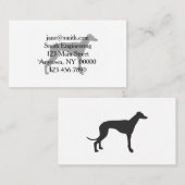 イタリアン黒のGreyhoundシルエット 名刺 (正面/裏面)