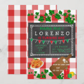 イタリアン1歳誕生日招待状 招待状 (正面/裏面)