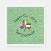 イタリアン アイリッシュ アメリカン シャムロック パーソナライズド スタンダードランチョンナプキン (正面)