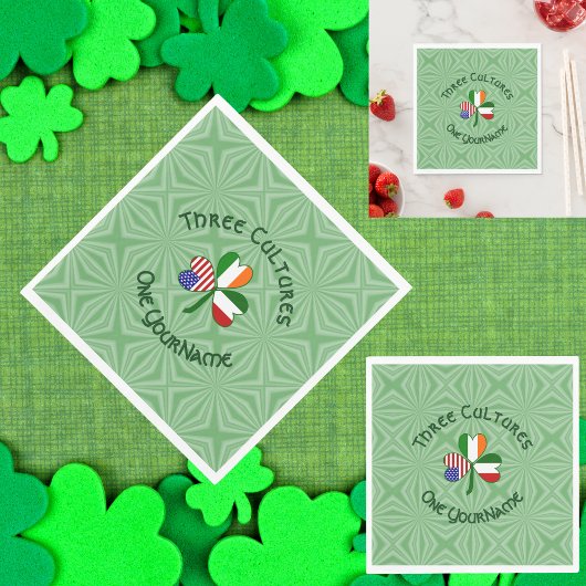 イタリアン アイリッシュ アメリカン シャムロック パーソナライズド スタンダードランチョンナプキン