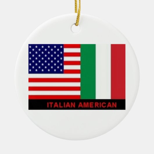イタリアン/アメリカ国旗のクリスマスオーナメント セラミックオーナメント (正面)
