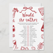 イタリアン アモーレ ウェディングシャワーゲーム 「Would She Rather」 招待状 (正面)