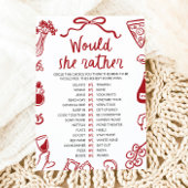 イタリアン アモーレ ウェディングシャワーゲーム 「Would She Rather」 招待状