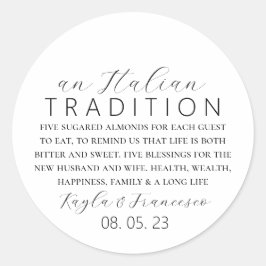 イタリアン アーモンド ウェディング トレディション フェイバータグ ラウンドシール