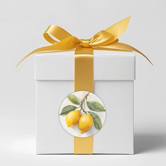 イタリアン・ウォーターカラーレモン ラウンドシール