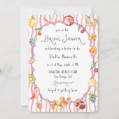 イタリアン ウォーターカラー ラスティック ブライダル シャワー 招待状 (正面)