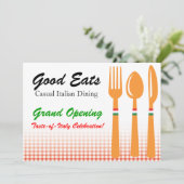 イタリアン カジュアル ディナー ご招待 テンプレート (スタンド正面)