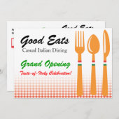 イタリアン カジュアル ディナー ご招待 テンプレート (正面/裏面)