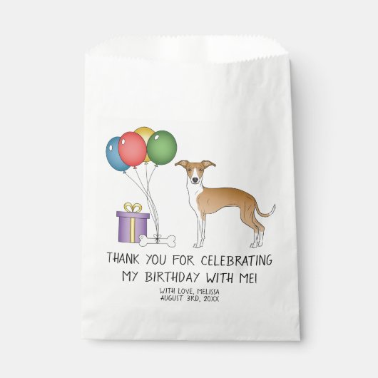 イタリアン・グレーハウンドの仔犬の誕生日 フェイバーバッグ (正面)