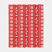 イタリアン・グレーハウンドはクリスマスパターンのシルエットを描きます フリースブランケット (正面)