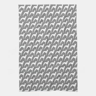 イタリアン・グレーハウンドはパターンIggiesのシルエットを描きます キッチンタオル