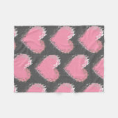 イタリアン・グレーハウンド犬のハート毛布。 間抜けなIggy Fl フリースブランケット (正面(横))