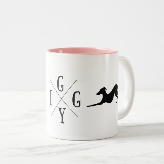 イタリアン・グレーハウンド犬のマグのコップ ツートーンマグカップ (正面右)