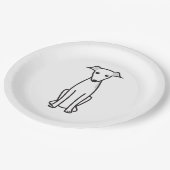 イタリアン・グレーハウンド犬の漫画 ペーパープレート (アングル)