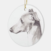 イタリアン・グレーハウンド犬の芸術のオーナメント セラミックオーナメント (左)