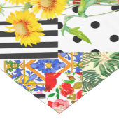 イタリアン,シシリアのアート,継ぎはぎ,夏の花 ショートテーブルランナー (コーナー)