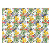 イタリアン，シシリアのアート，継ぎはぎ，夏の花  テーブルクロス (正面(横))