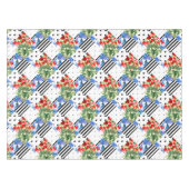 イタリアン，シシリアのアート，継ぎはぎ，夏の花  テーブルクロス (正面(横))