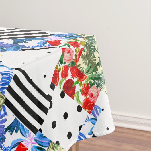 イタリアン，シシリアのアート，継ぎはぎ，夏の花  テーブルクロス (インサイチュ)