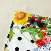 イタリアン，シシリアのアート，継ぎはぎ，夏の花     ビーチタオル (インサイチュ)