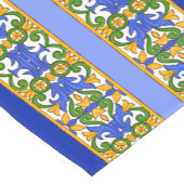 イタリアン,シシリアの芸術,マジョリカ文様 ショートテーブルランナー (コーナー)
