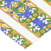 イタリアン，シシリアの芸術，マジョリカ文様     ショートテーブルランナー (コーナー)