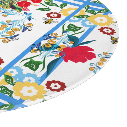 イタリアン，シシリア人，フローラ，マジョリカ模様   カッティングボード (角)