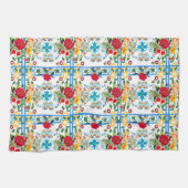 イタリアン,シシリア人,フローラ,マジョリカ模様 キッチンタオル (横)