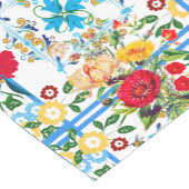 イタリアン,シシリア人,フローラ,マジョリカ模様 ショートテーブルランナー (コーナー)