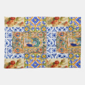 イタリアン，シシリア，聖マリア，ヴァージンマリア，マイオリカ キッチンタオル (横)