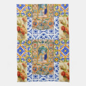 イタリアン，シシリア，聖マリア，ヴァージンマリア，マイオリカ キッチンタオル (縦)