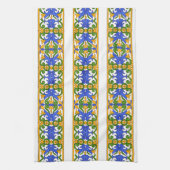 イタリアン，シチリア美術，マジョリカパターン キッチンタオル (縦)