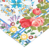 イタリアン,シチリア,フローラ,マジョリカパターン ショートテーブルランナー (コーナー)