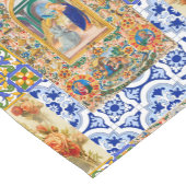 イタリアン，シチリア，聖マリア，ヴァージンマリア，マイオリカ ショートテーブルランナー (コーナー)